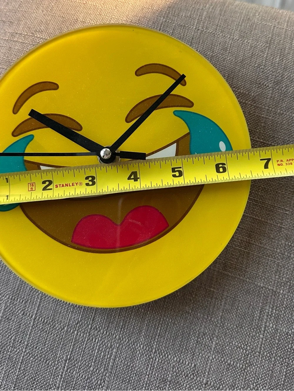 Yellow Laughing Emoji Wall Clock